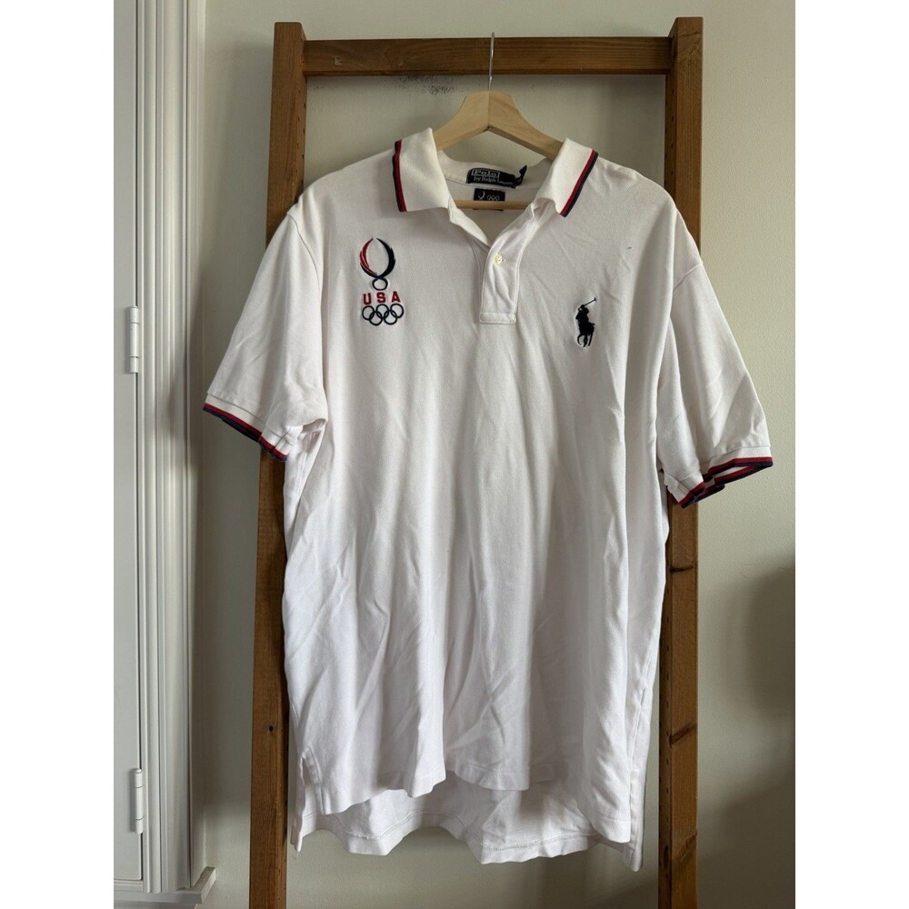 USA Olympic Team XL White 2008 Summer Games Polo Ralph Lauren Big Pony